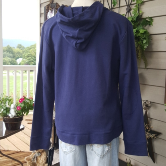 SONOMA ♡ Navy|White|Gray Embroidered | Embellished Floral L|S Hoodie Jacket PL - Picture 10 of 17